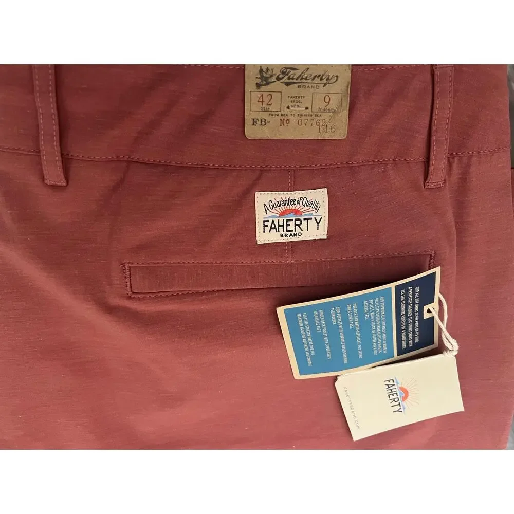 Faherty All Day 9” Shorts In Sun Rose Size 42